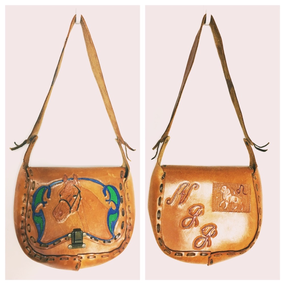 Tooled Leather Purse With A Horse And Leo